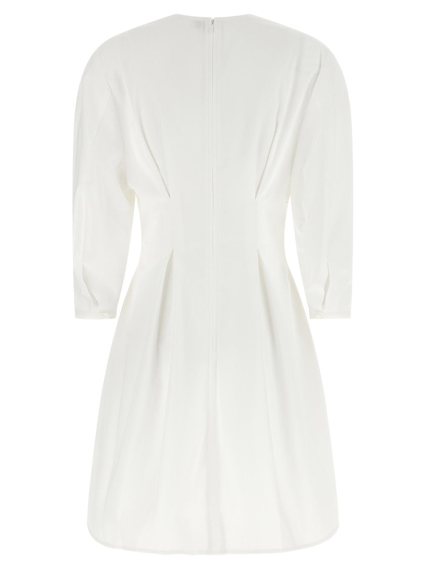 Totême Structured Hourglass Mini Dress With Pleats And Balloon Sleeves