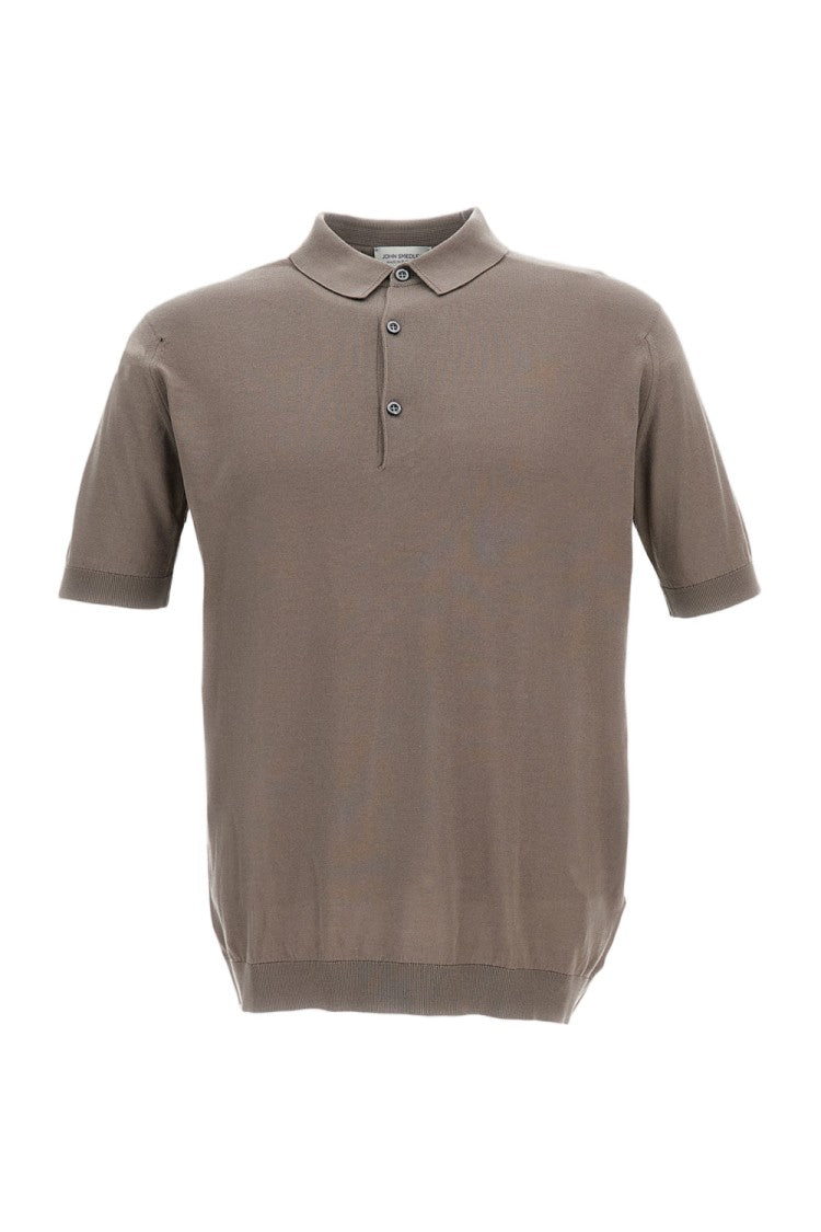 John Smedley Beige Cotton Polo T-Shirt