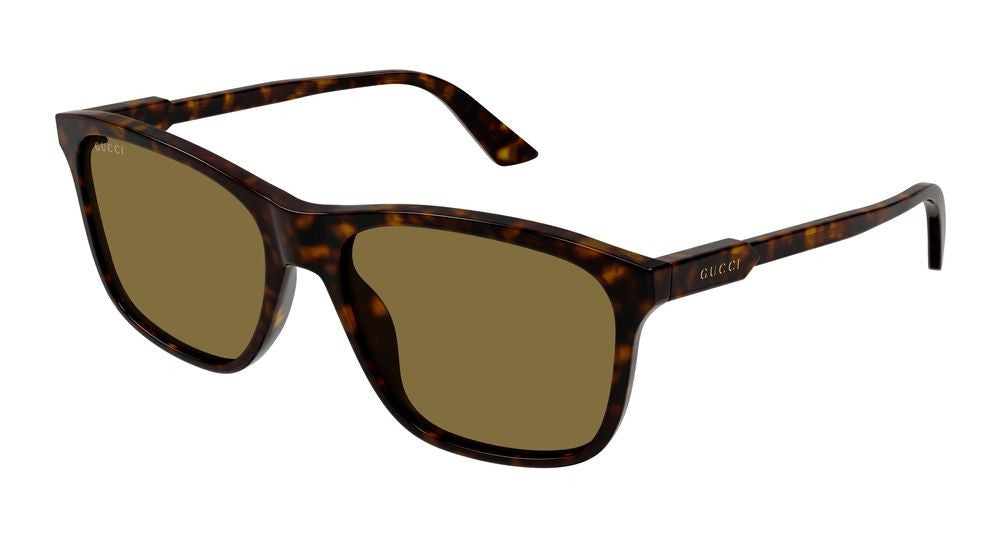 Gucci Havana Tortoiseshell Accents Oversized Square Sunglasses