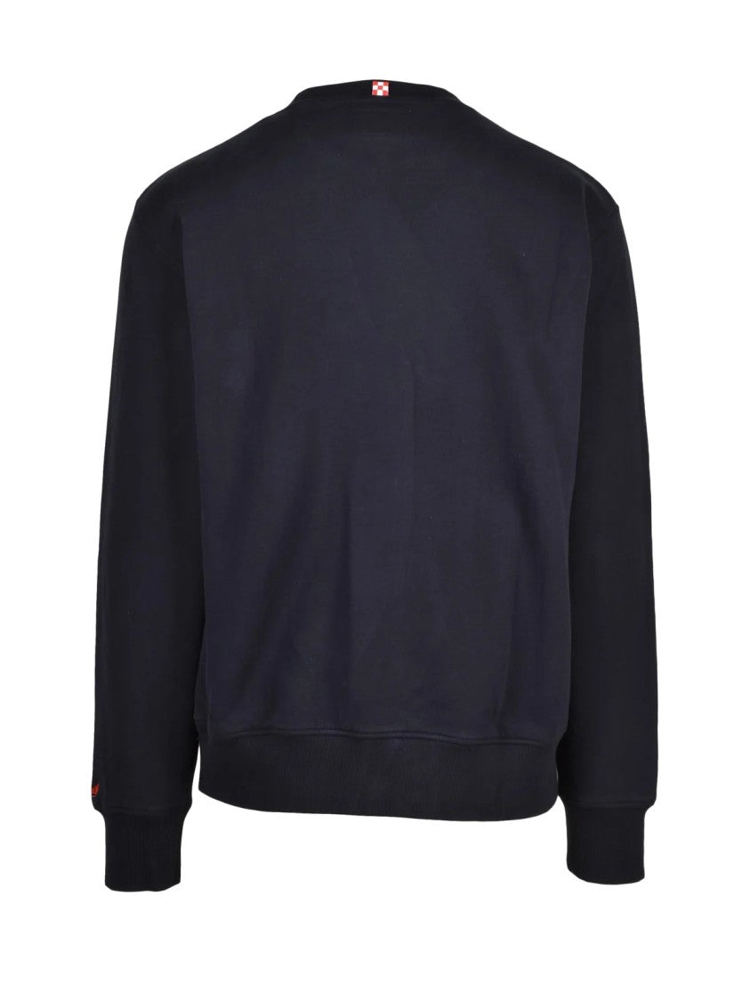 Mc2 Saint Barth Black Brushed Interior Printed Cotton Sweatshirt