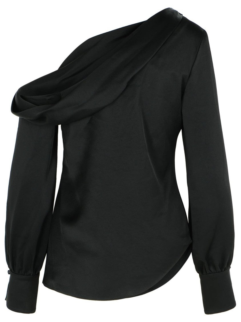 Simkhai 'Alice' Black Acetate Blend Blouse