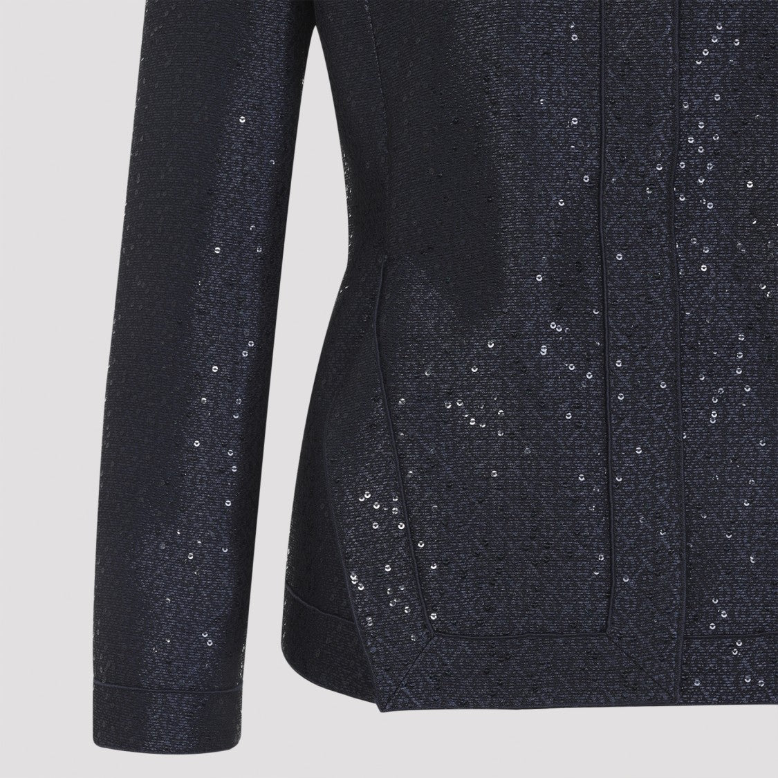 Giorgio Armani Navy Viscose Squinned Blazer