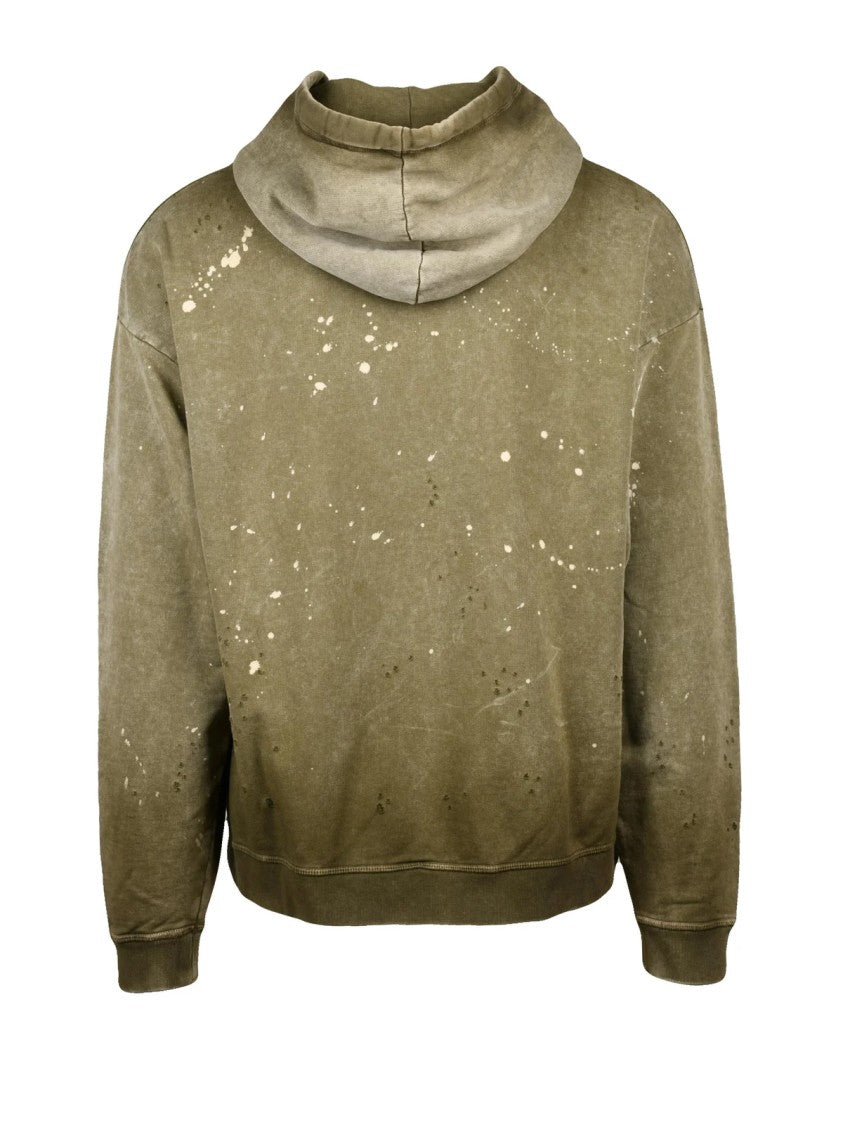 Dsquared2 Green Cotton Distressed Hoodie