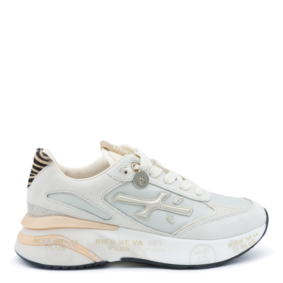 Premiata Chunky Zebra Print White Sneakers