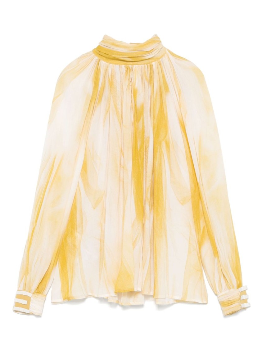 Elisabetta Franchi Flowing Viscose Shirt With Sheer Design