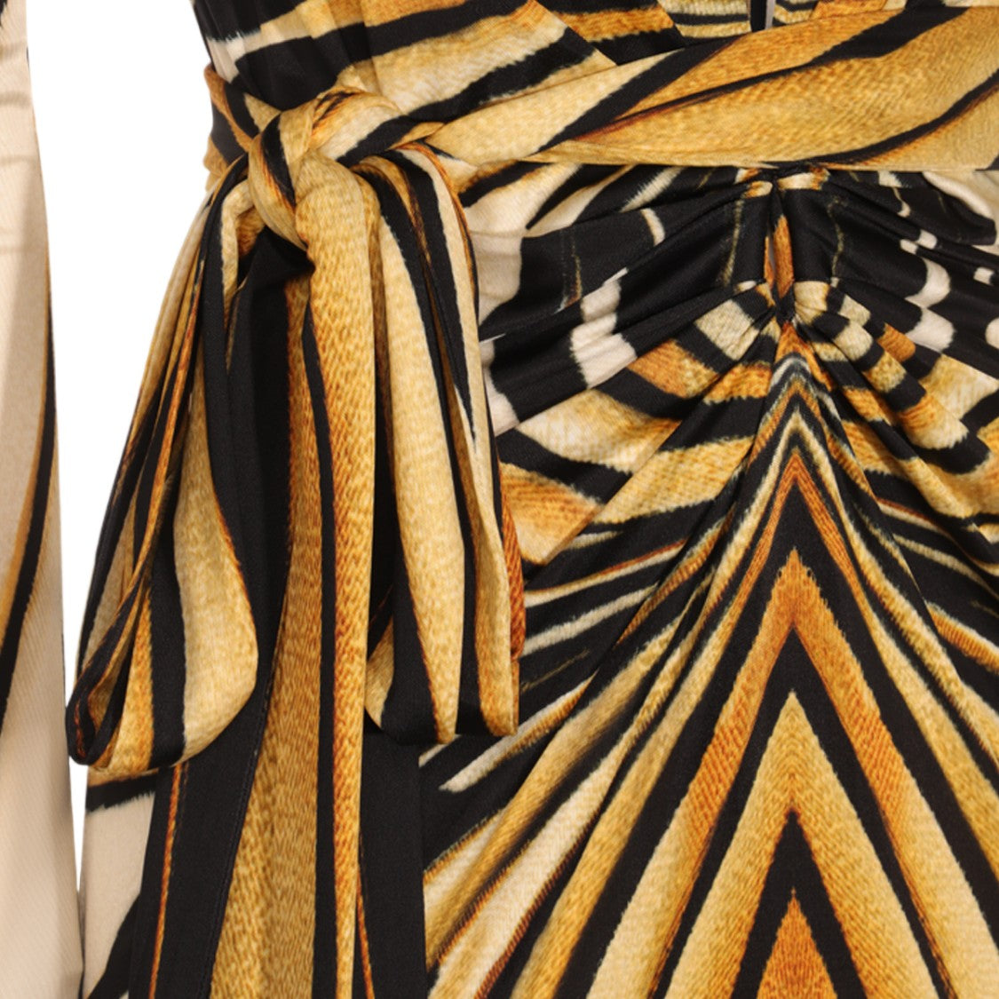 Roberto Cavalli Maxi Dress With Bold Geometric Stripes