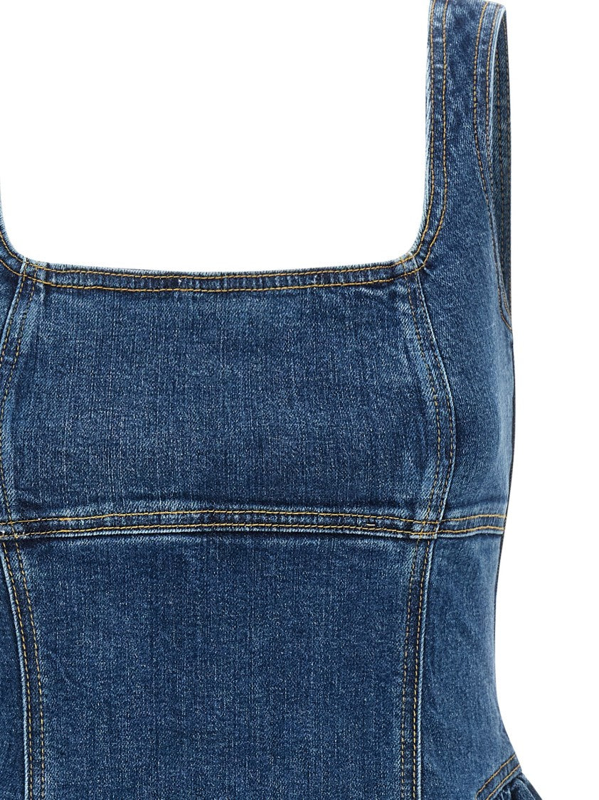 Self-Portrait Denim Skater Style Mini Dress