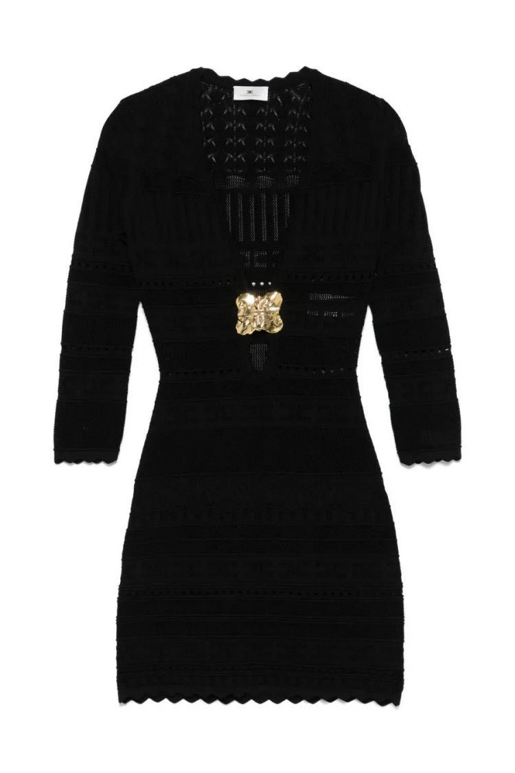 Elisabetta Franchi Mini Dress With Deep V-Neckline