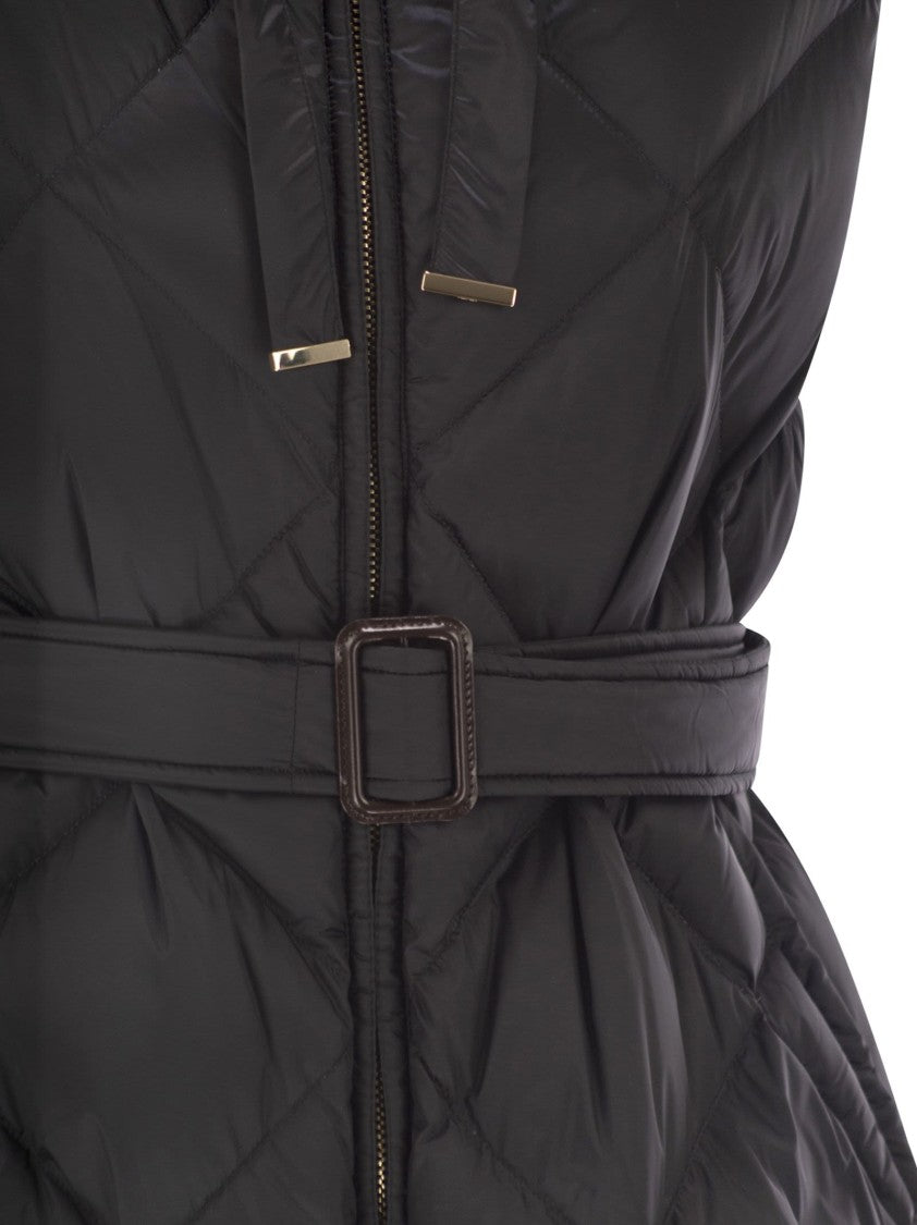 Max Mara Tregil - Midi Padded Waistcoat In Water-Repellent Canvas