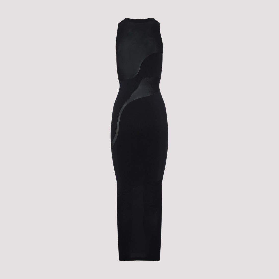 Wolford Contoured Long Dress With Sheer Panel Accents