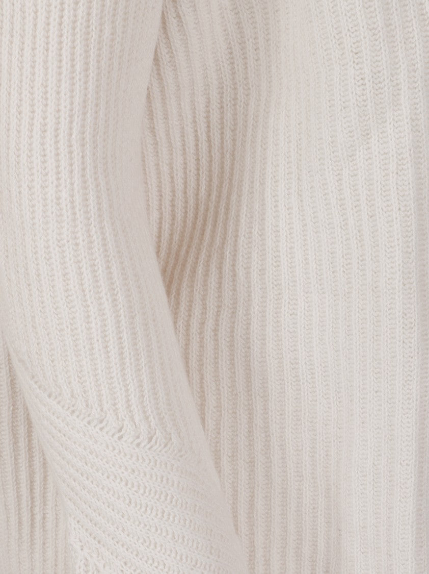 Max Mara Soft Ribbed Knit Sweater With Cropped Hem