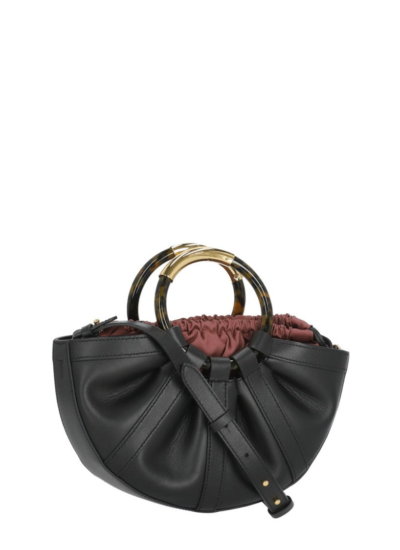 Coccinelle Medium Shoulder Bag With Pleated Detailing And Tortoiseshell Accents