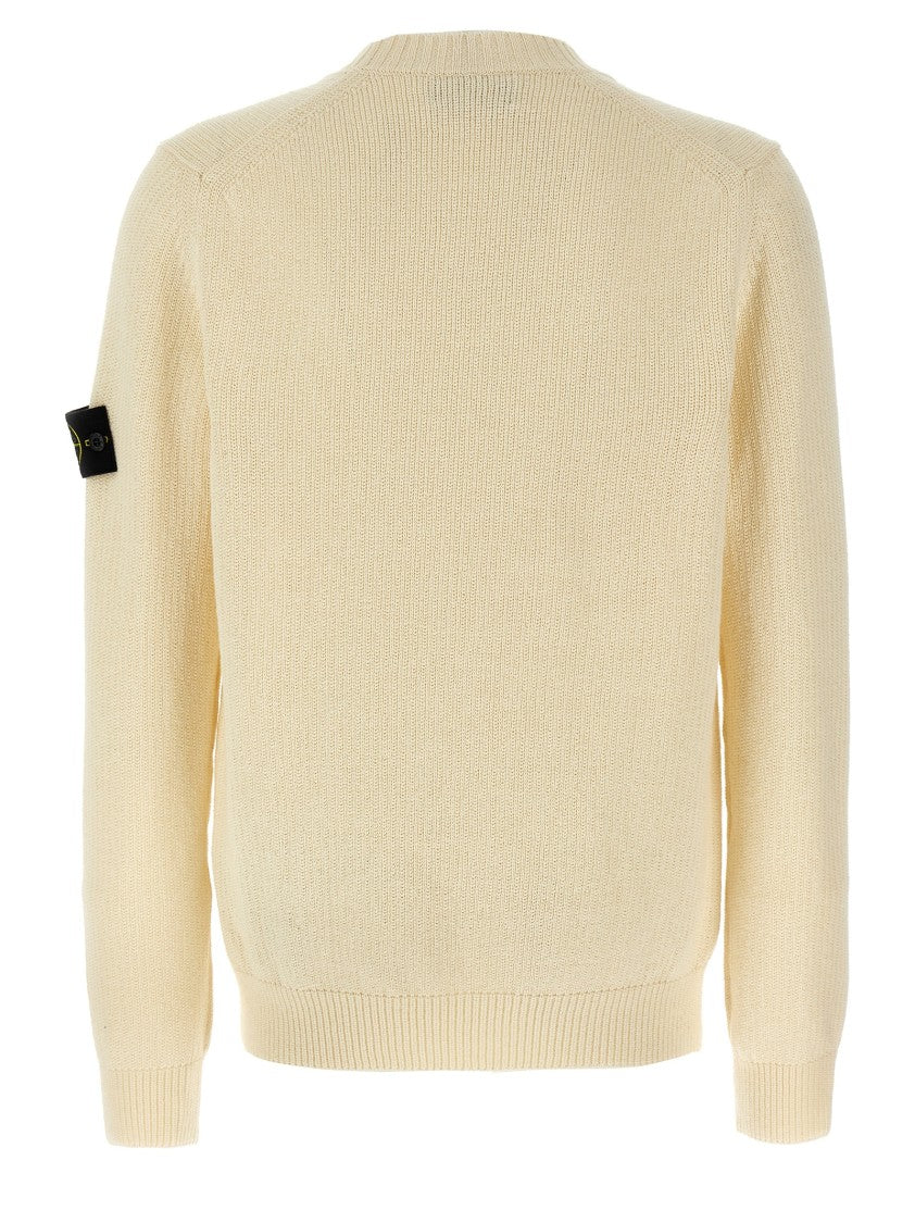 Stone Island Crew Neck Knitted Cotton Sweater