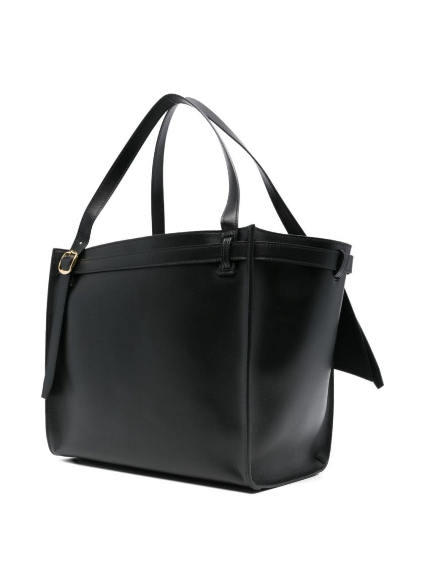 Coperni Black Calfskin Leather Shopper Bag