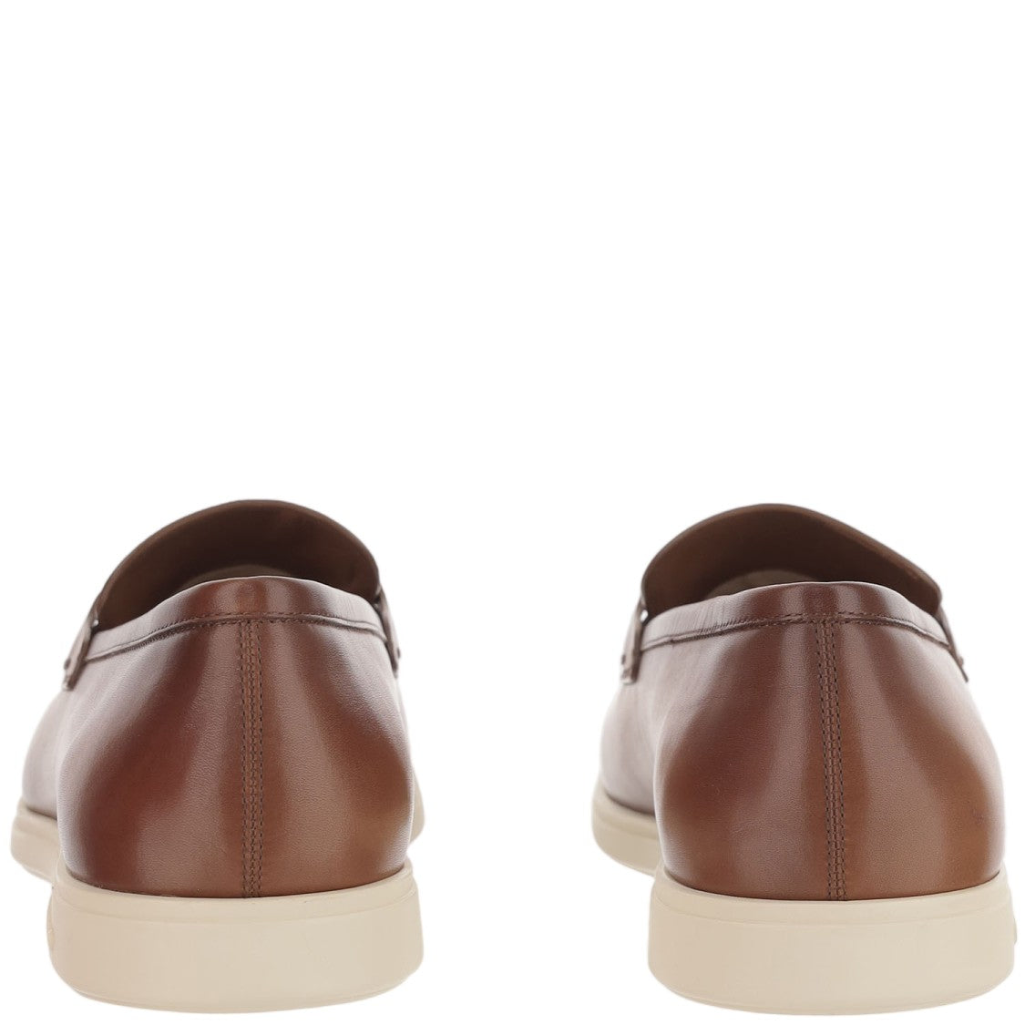 Salvatore Ferragamo Light Brown Hook Detail Leather Loafers