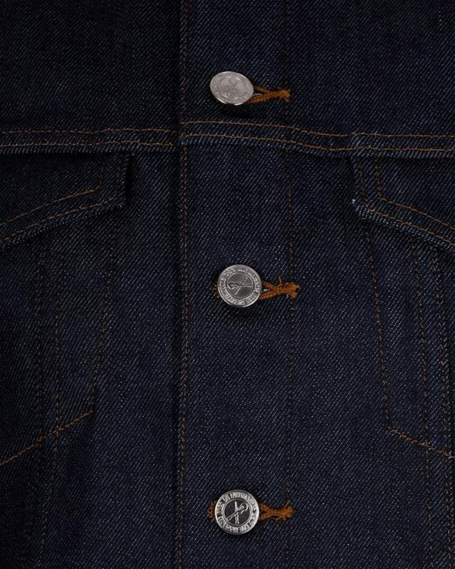 A.P.C. Structured Indigo Denim Jacket With Flap Pockets And Silver-Tone Accents