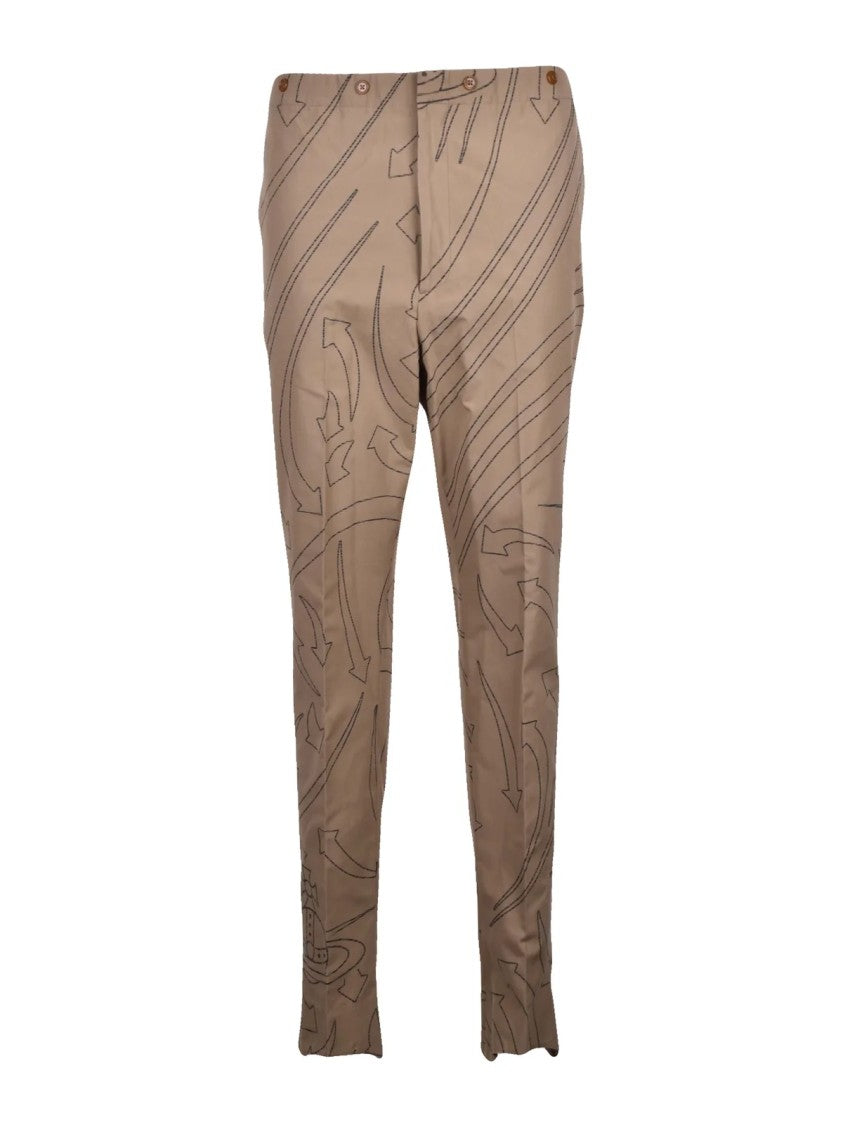 Vivienne Westwood Turquoise Classic Trousers With Abstract Arrow Pattern