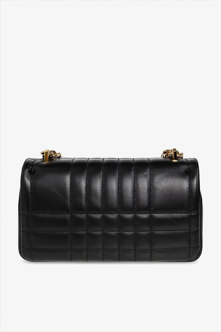 Burberry Quilted Black Lambskin Shoulder Bag With Chain Strap