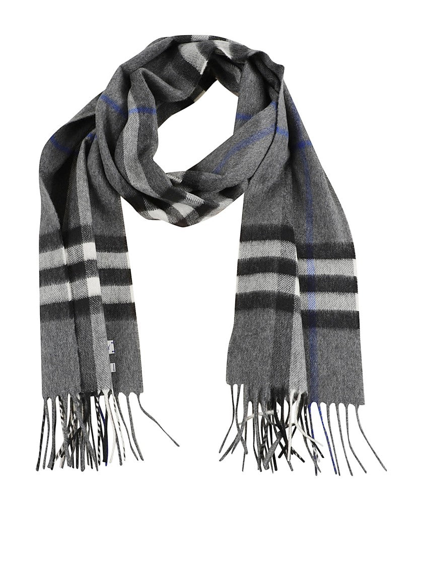 Burberry Cashmere Scarf With Burberry Check Embroidery