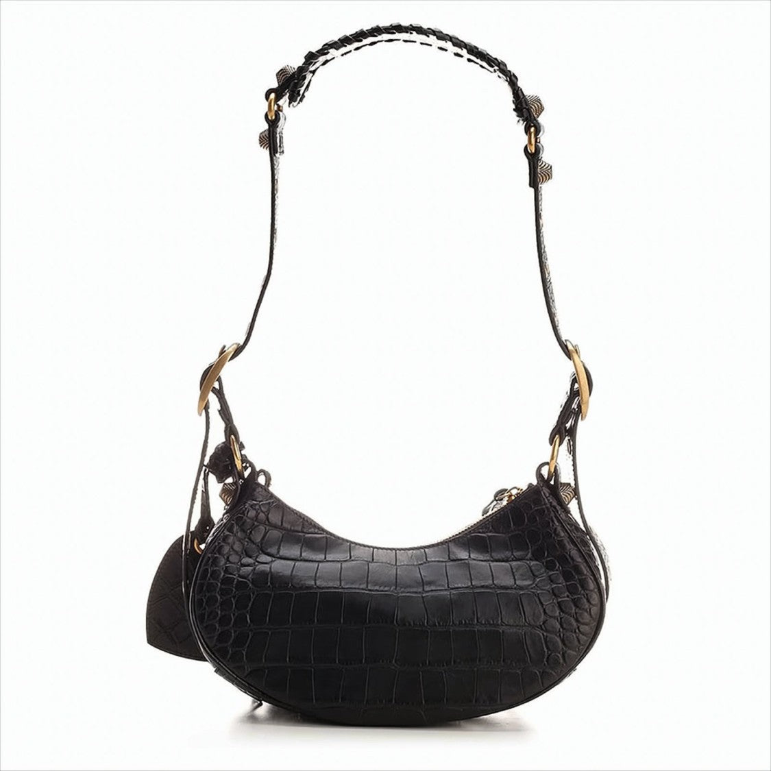 Balenciaga Textured Finish Black Calf Leather Balenciaga Xs Shoulder Bag