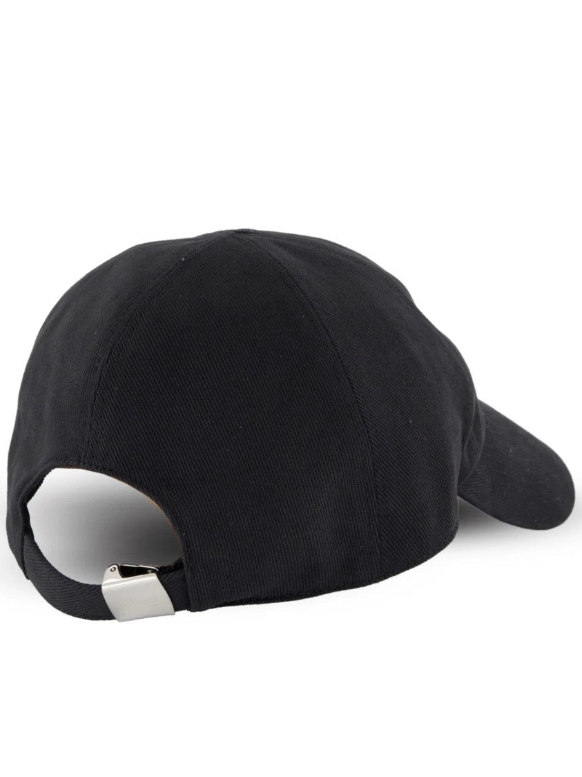 Gucci Black Baseball Cap With Curved Brim And Embellished Logo