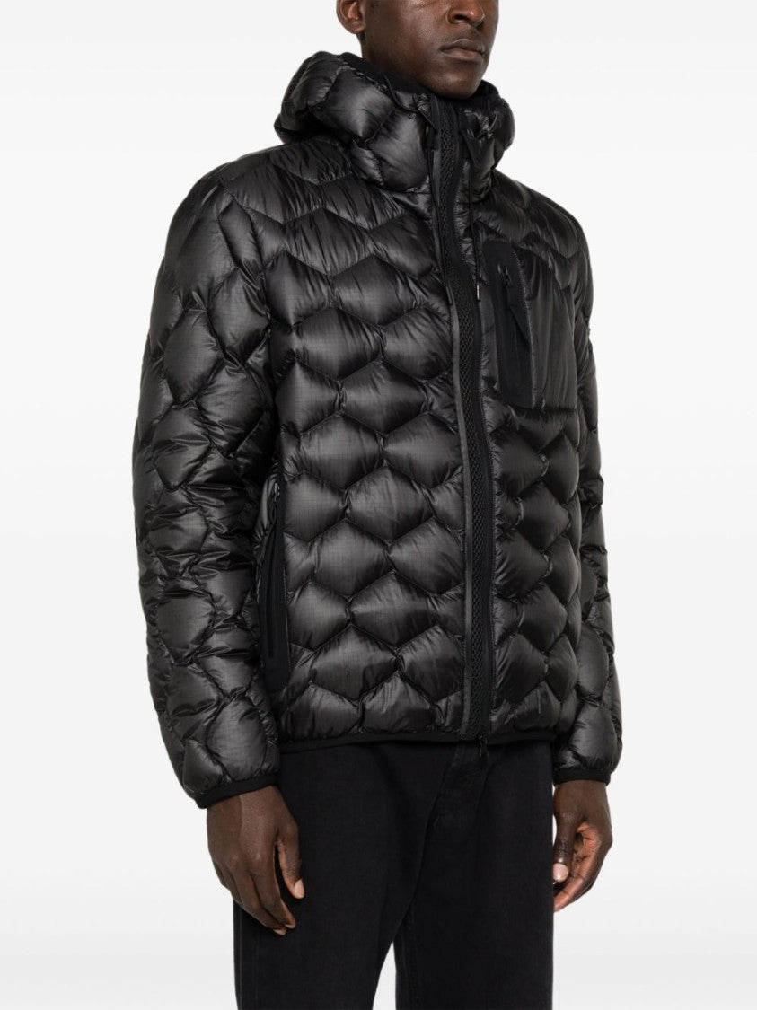 Peuterey Geometric Quilted Down Jacket With Heat-Sealed Zippers