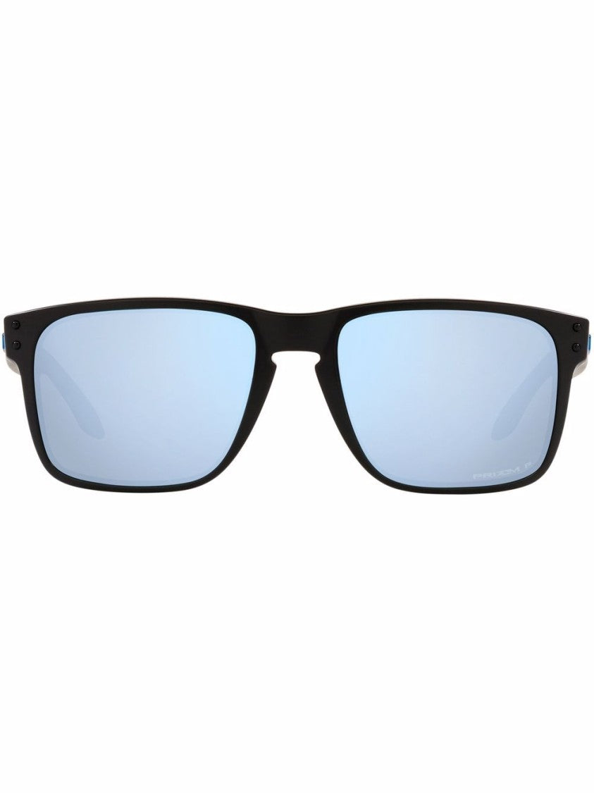 Oakley Black Rectangular Light Blue Sunglasses