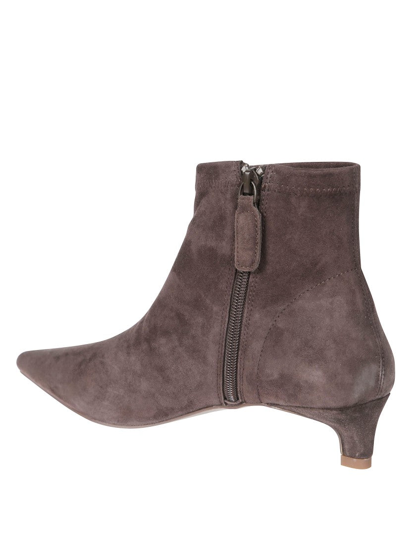 Senso Hailey Ii Pointed-Toe Suede Kitten-Heel Ankle Boots