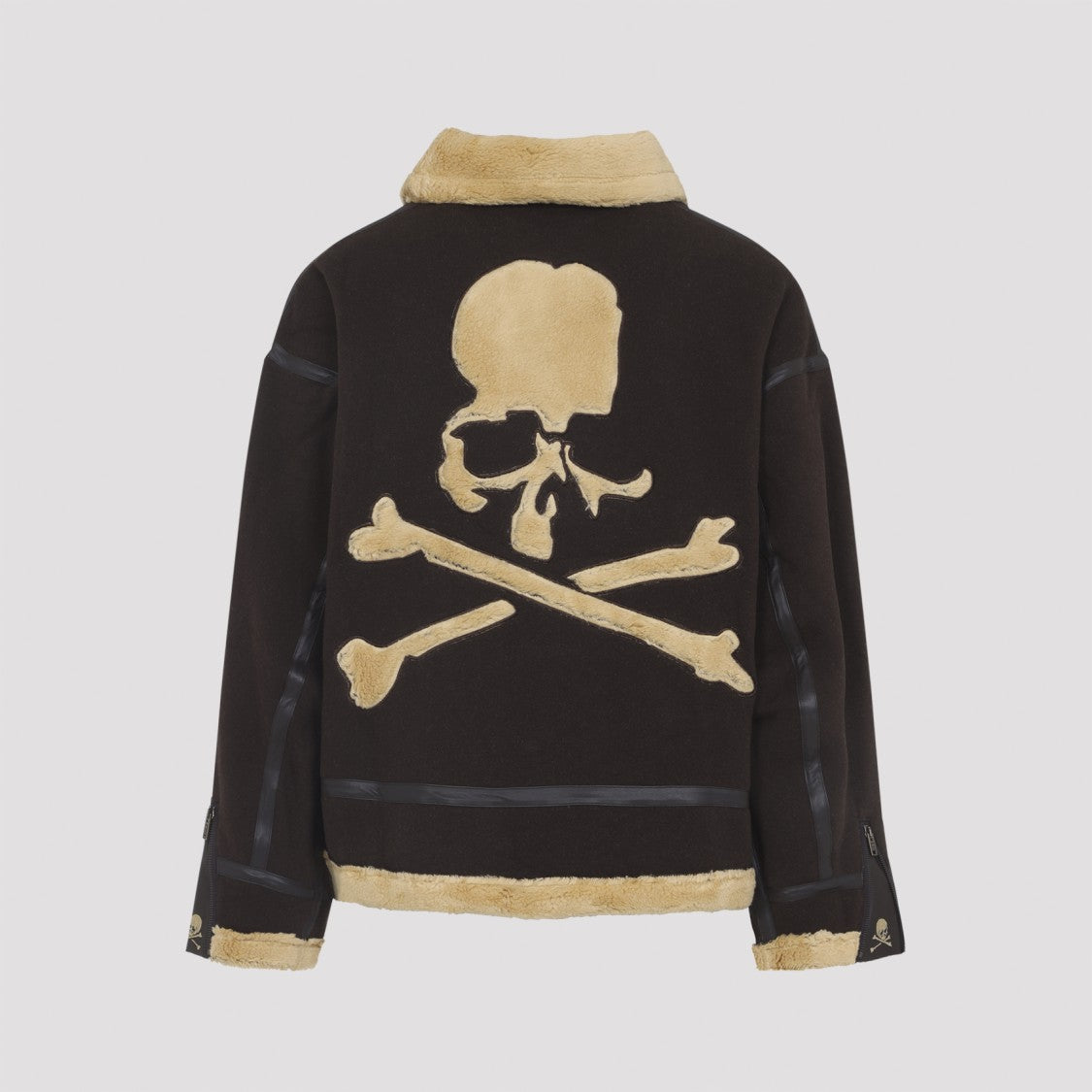 Mastermind Cotton Jacket With Shearling Accents And Bold Skull Design