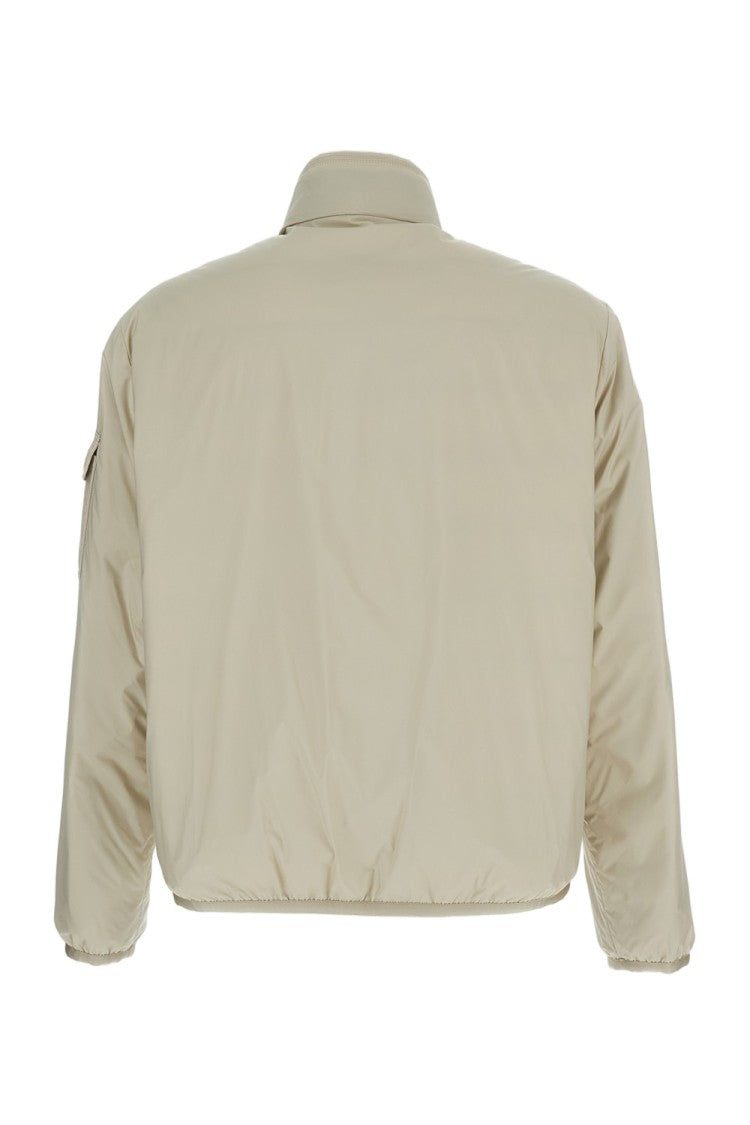 Moncler Crisp White Jacket With Front Zipper
