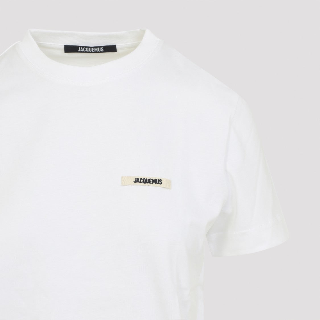 Jacquemus Short-Sleeve Cotton T-Shirt With Rectangular Patch