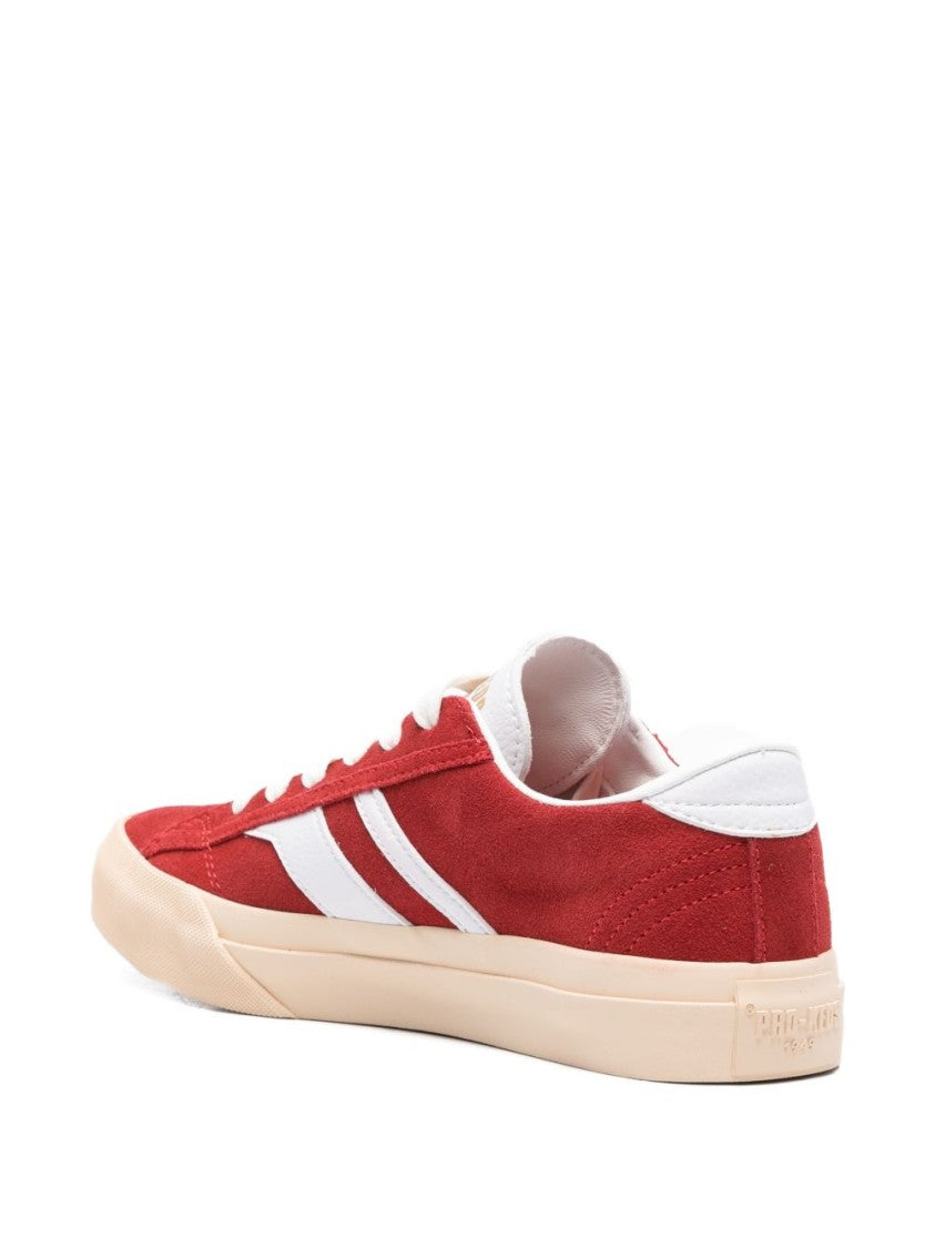 Pro-Keds Low-Top Sneakers With Red Stripes And Lace-Up Design