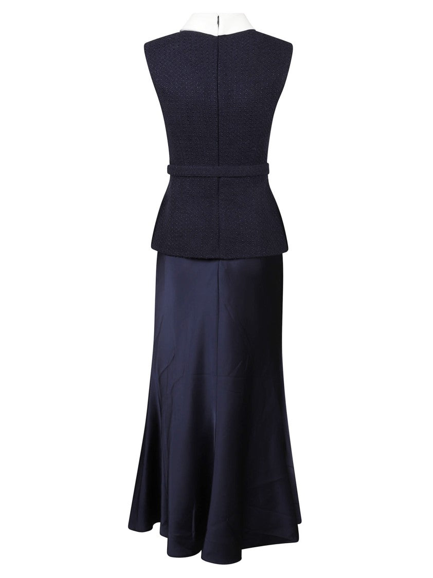 Self-Portrait Flared Maxi Dress With High Neckline