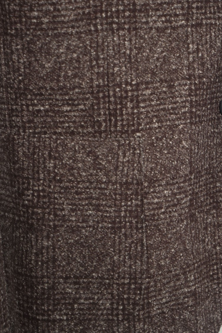 Bob Single-Button Blazer With Textured Checkered Pattern