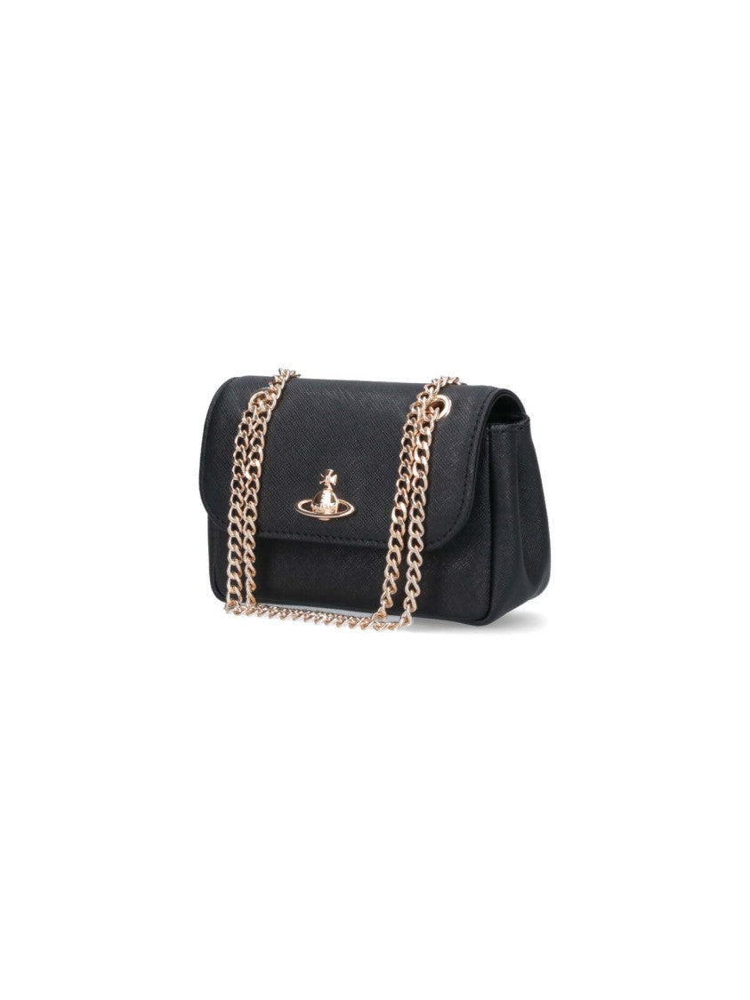 Vivienne Westwood "Orbit" Chain Shoulder Bag – Black
