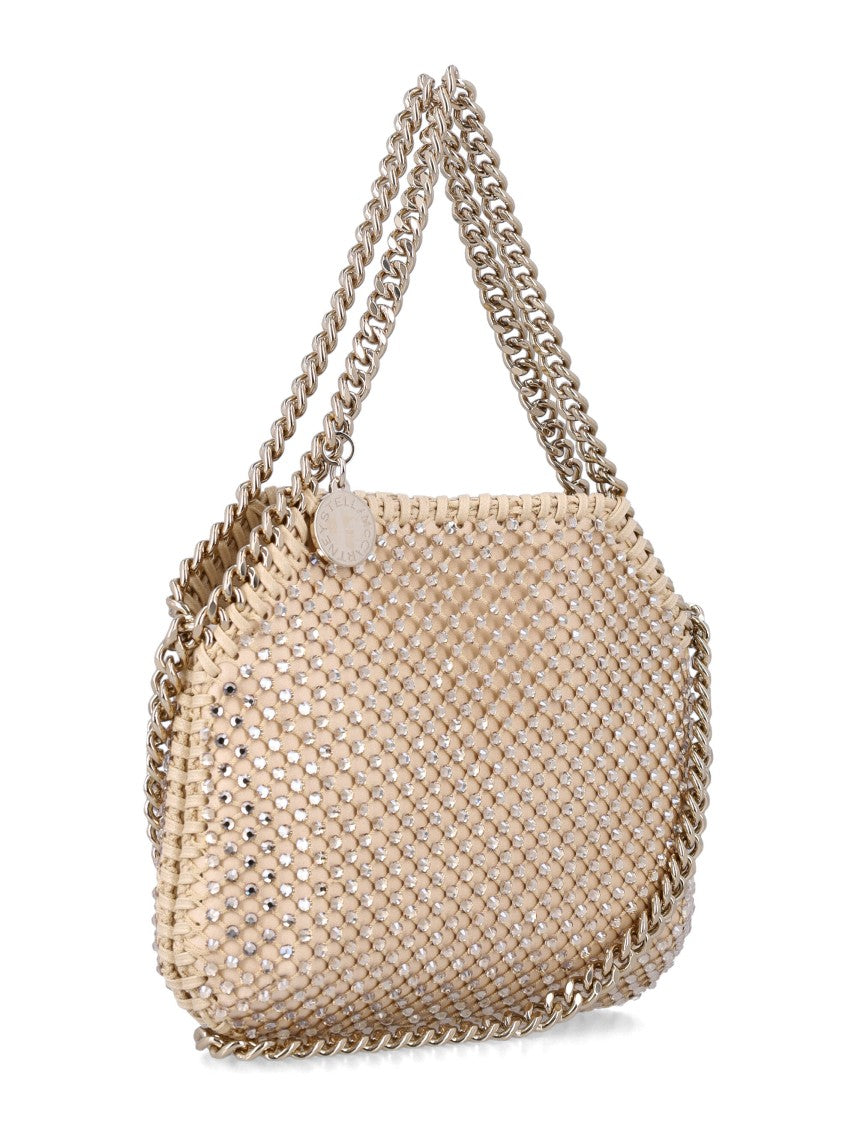 Stella Mccartney Falabella Mini Crystal Embellished Woven Shoulder Bag