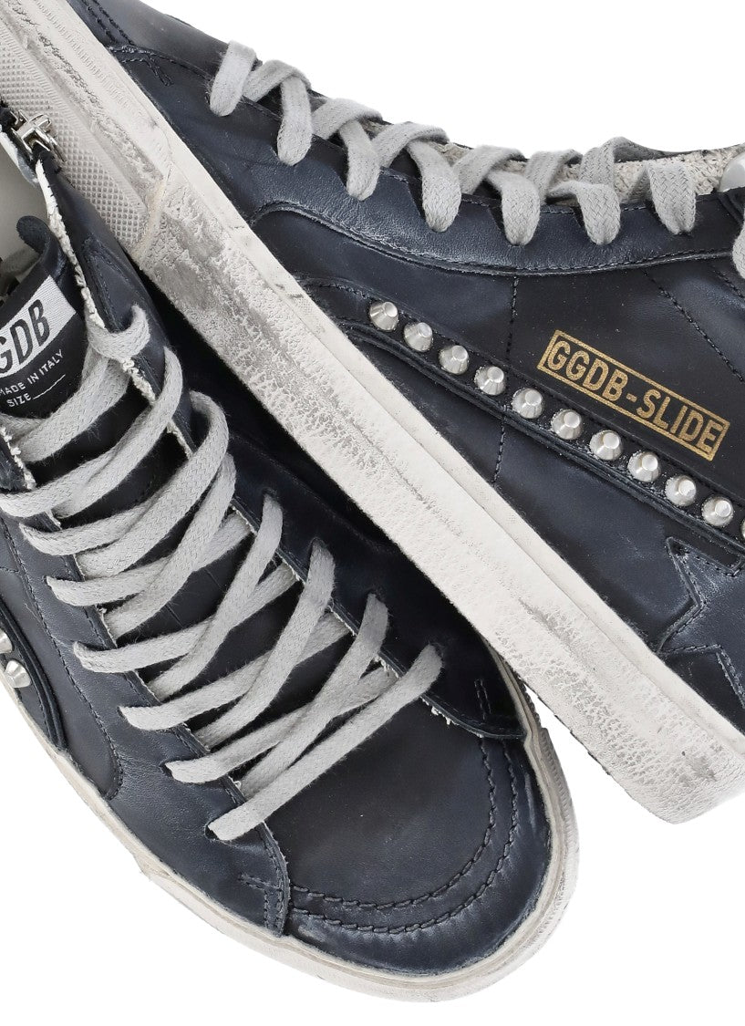 Golden Goose Black Smooth Leather Sneakers