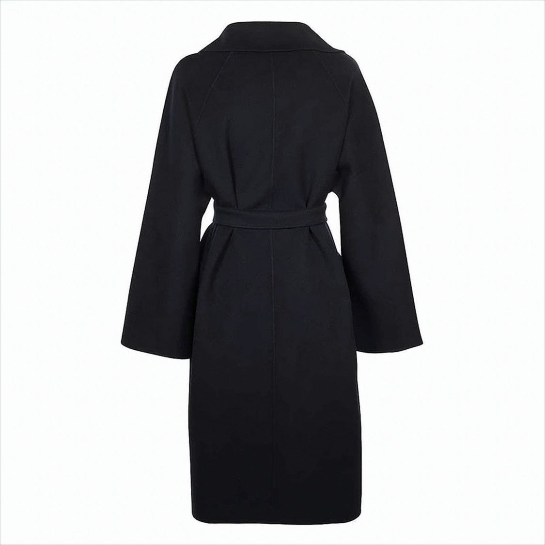 Max Mara Knee-Length Wool Coat With Self-Tie Belt