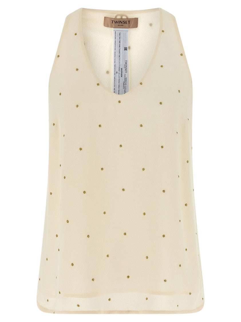 Twin-Set Lurex Embroidery Tank Top