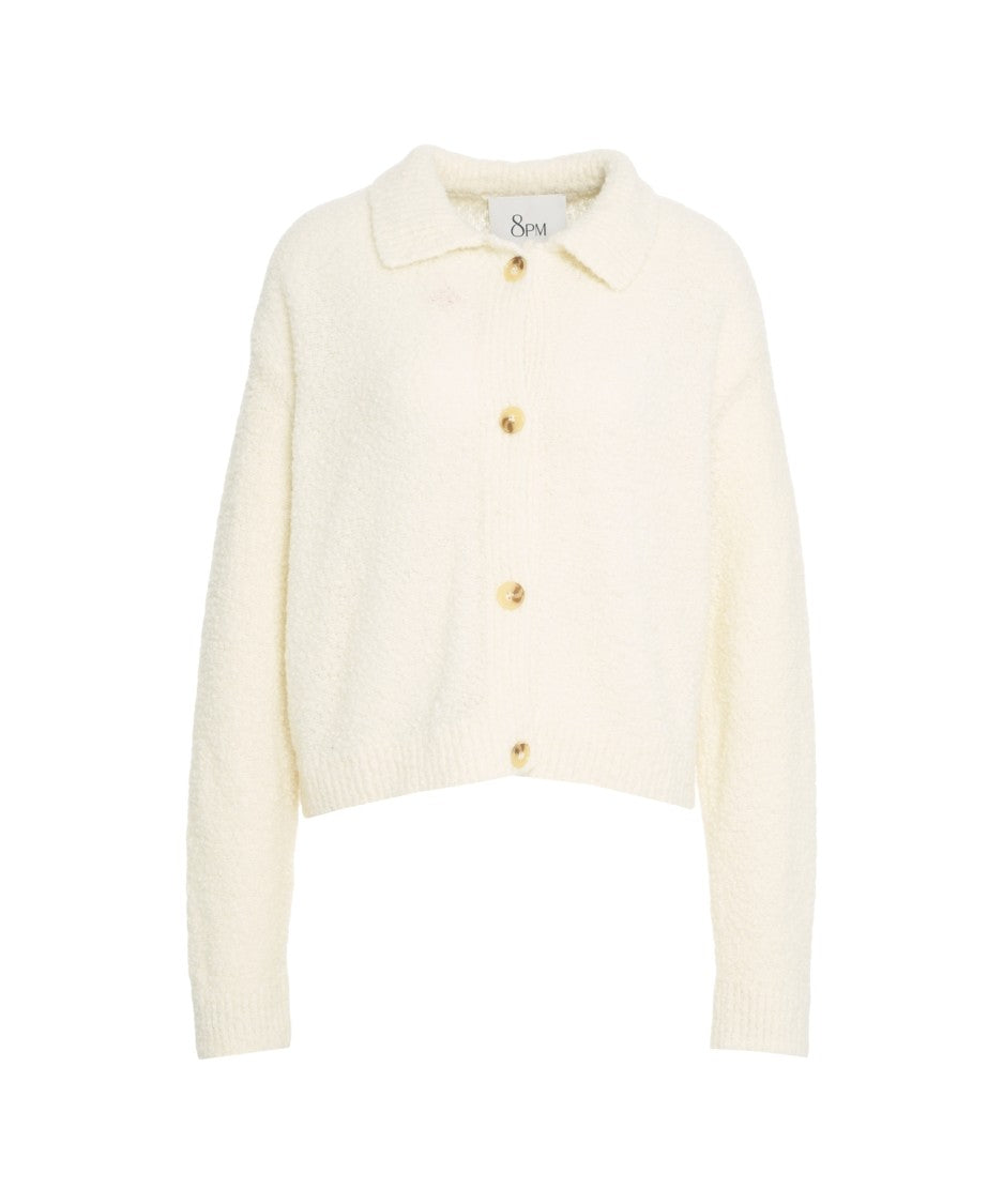 8Pm Textured Wool Blend Cardigan 'Ambrosia'