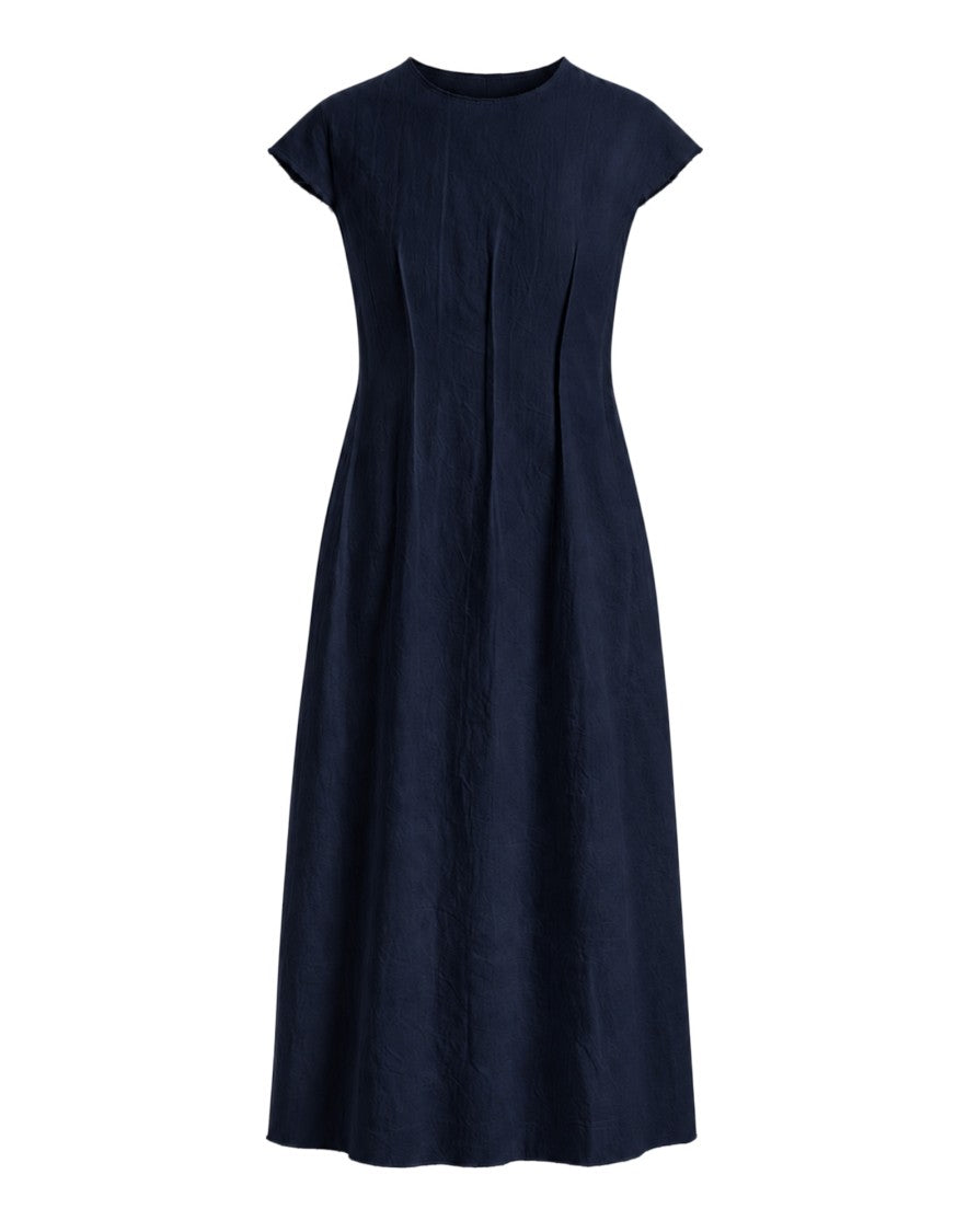 Cape Concept Càpe Concept Amata Oxford Dress In Deep Blue Japanese Cotton