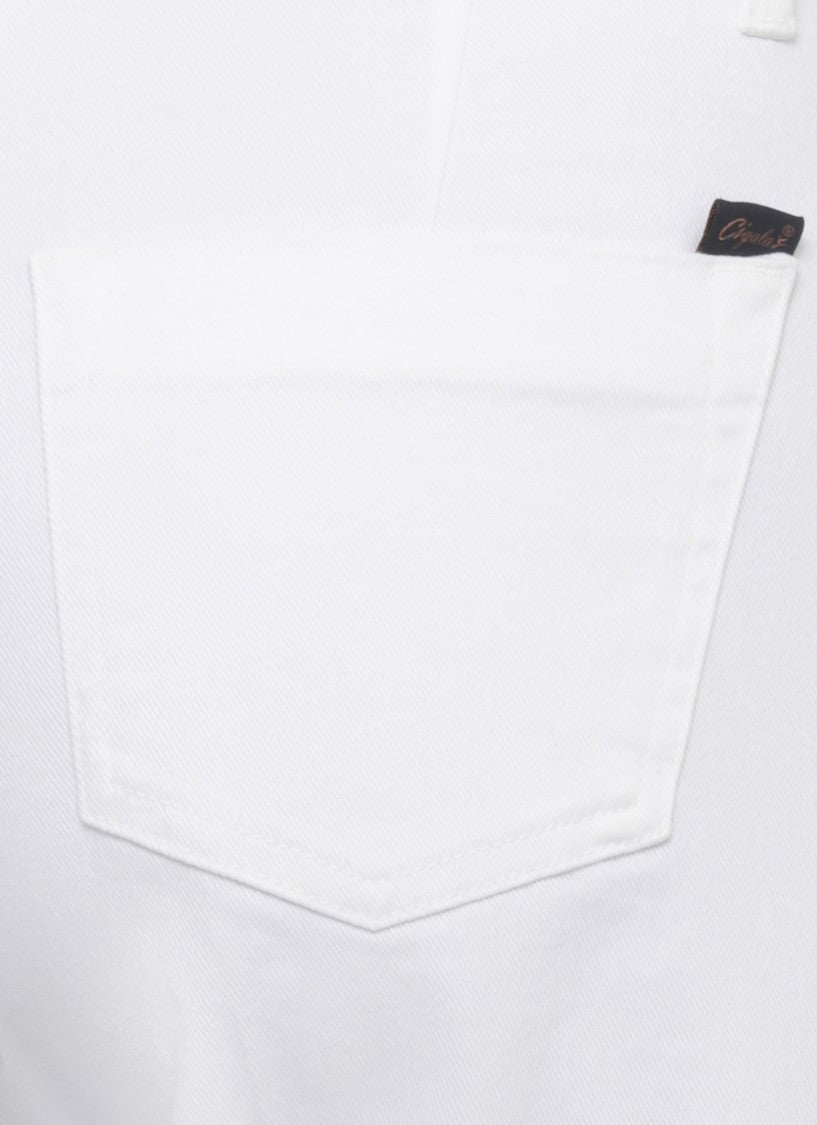 Cigala's White Five Pockets Cotton Jeans
