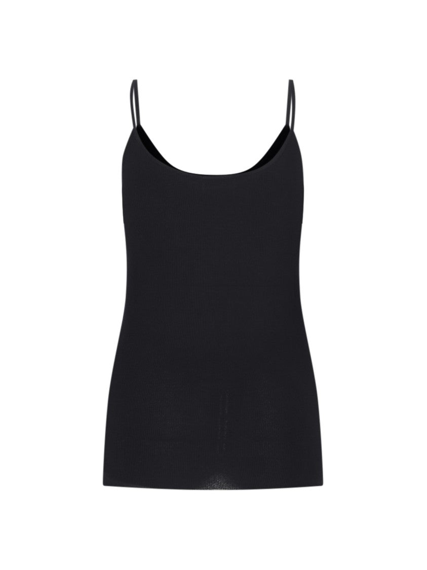 Khaite Selee Top In Black Viscose Jersey Ribbed Knit