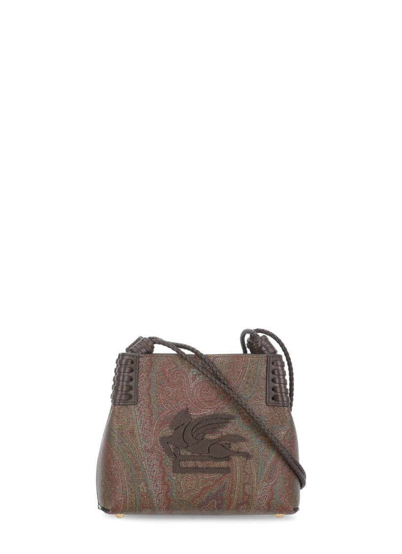 Etro Compact Cotton Shoulder Bag With Iconic Paisley Design