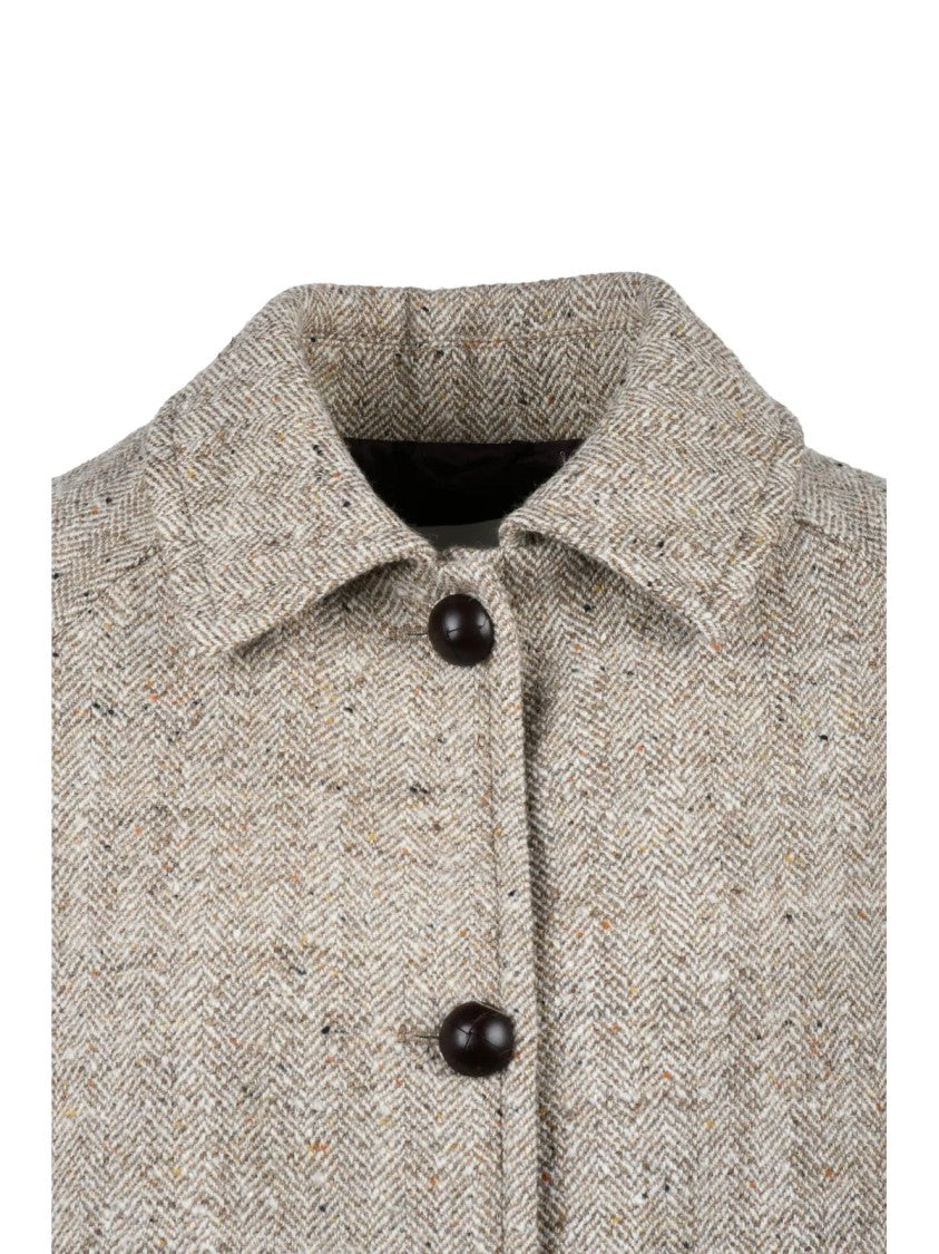 Circolo 1901 Beige Virgin Wool-Blend Short Coat
