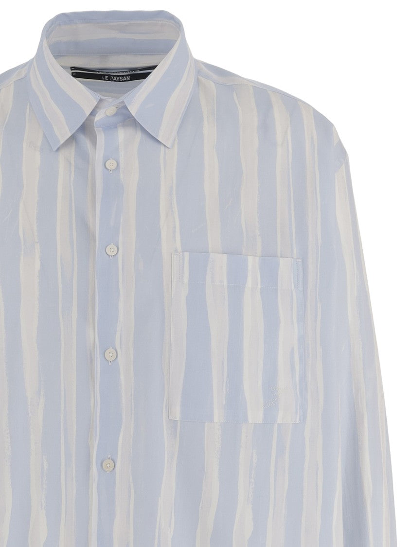 Jacquemus All-Over Striped Cotton Shirt With Classic Collar