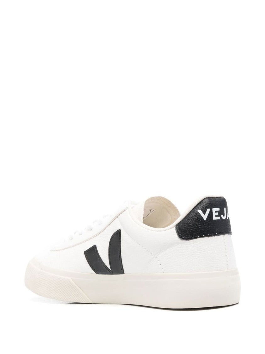 Veja Smooth Leather Low-Top Sneakers With Black Accents