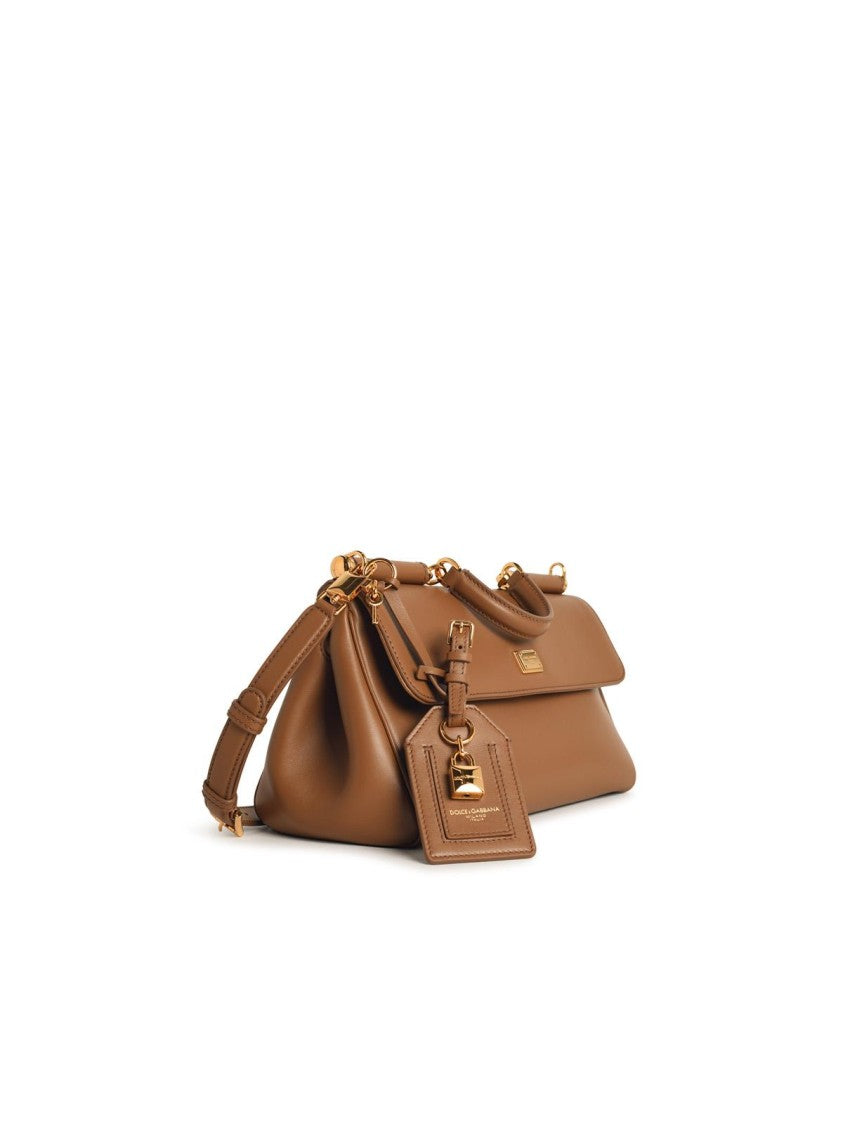 Dolce & Gabbana 'My Sicily' Calf Leather 'Plongé' Caramel Handbag