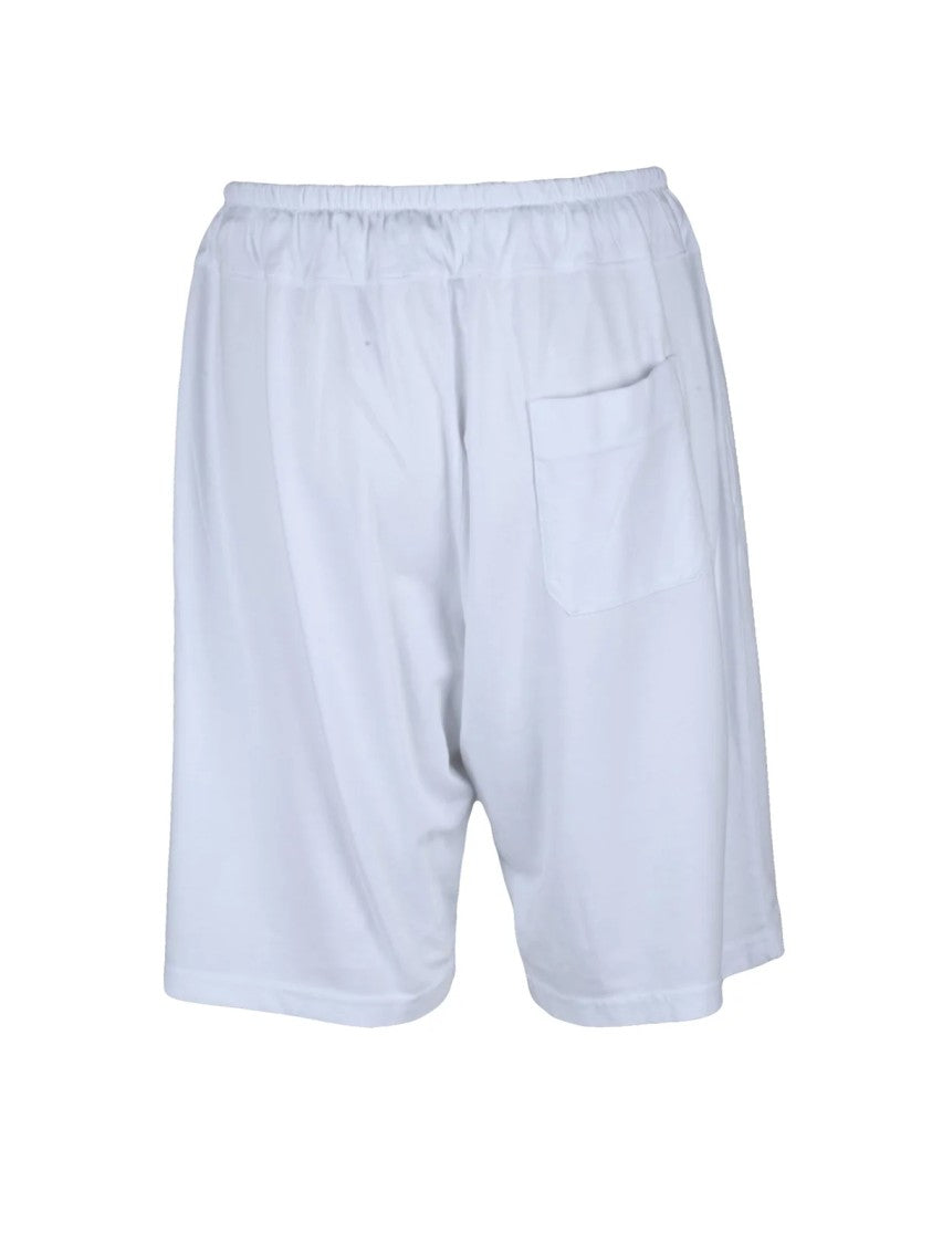 Crossley White Stretch Adjustable Drawstring Cotton-Blend Shorts