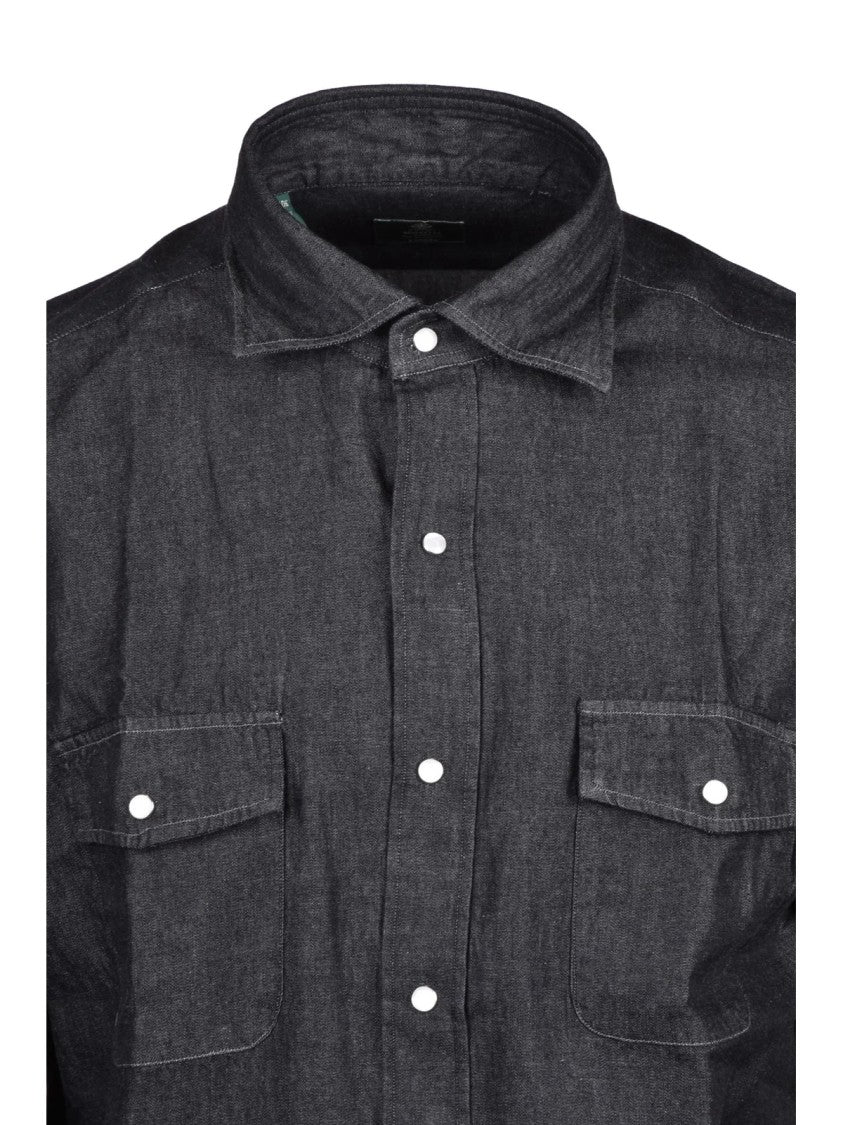 Luigi Borrelli Napoli Button-Down Cotton Shirt With Textured Weave
